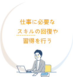 仕事に必要なスキルの回復や習得を行う