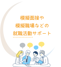 模擬面接や模擬職場などの就職活動サポート